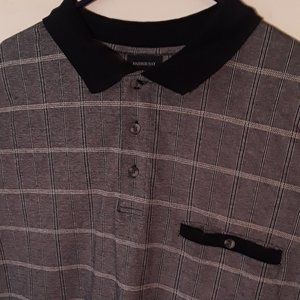 Harbor Bay grey striped SS polo size 3XL